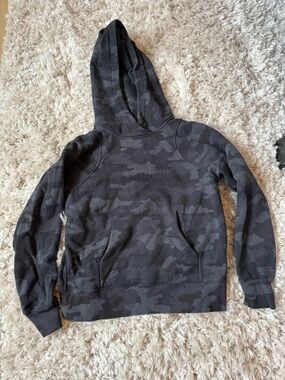 lululemon athletica Black and Dark Gray Camo Pullover Hoodie